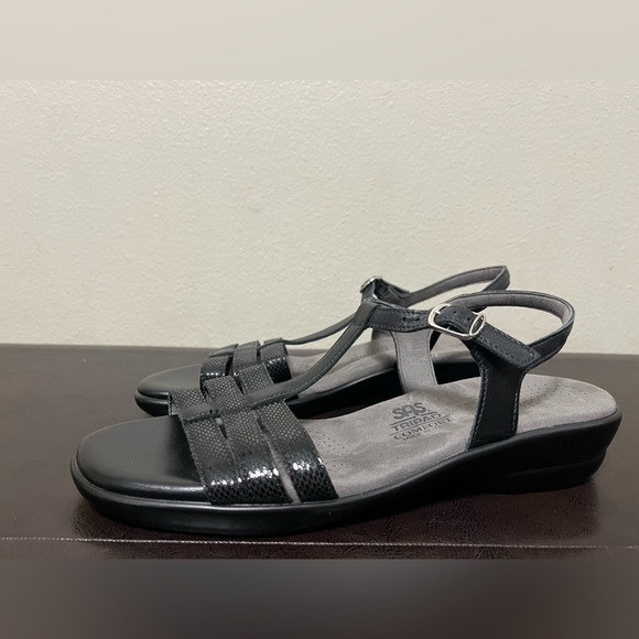 SAS black snake Capri T-Strap Sandal size 10 - Picture 2 of 12
